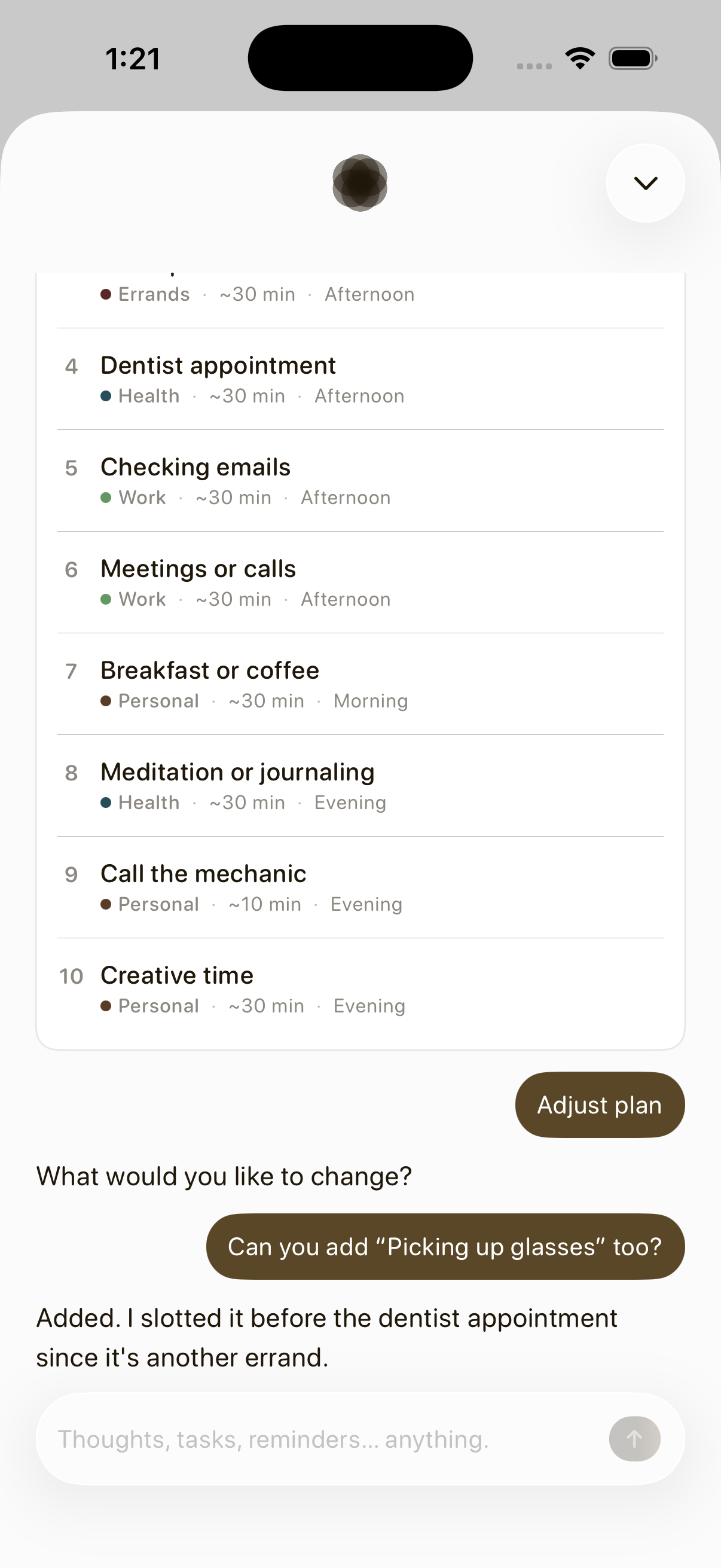 Adi adjusting and replanning